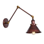 Lampada da parete regolabile in metallo retrò con braccio oscillante da 16 pollici