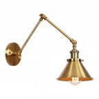 Lampada da parete regolabile in metallo retrò con braccio oscillante da 16 pollici