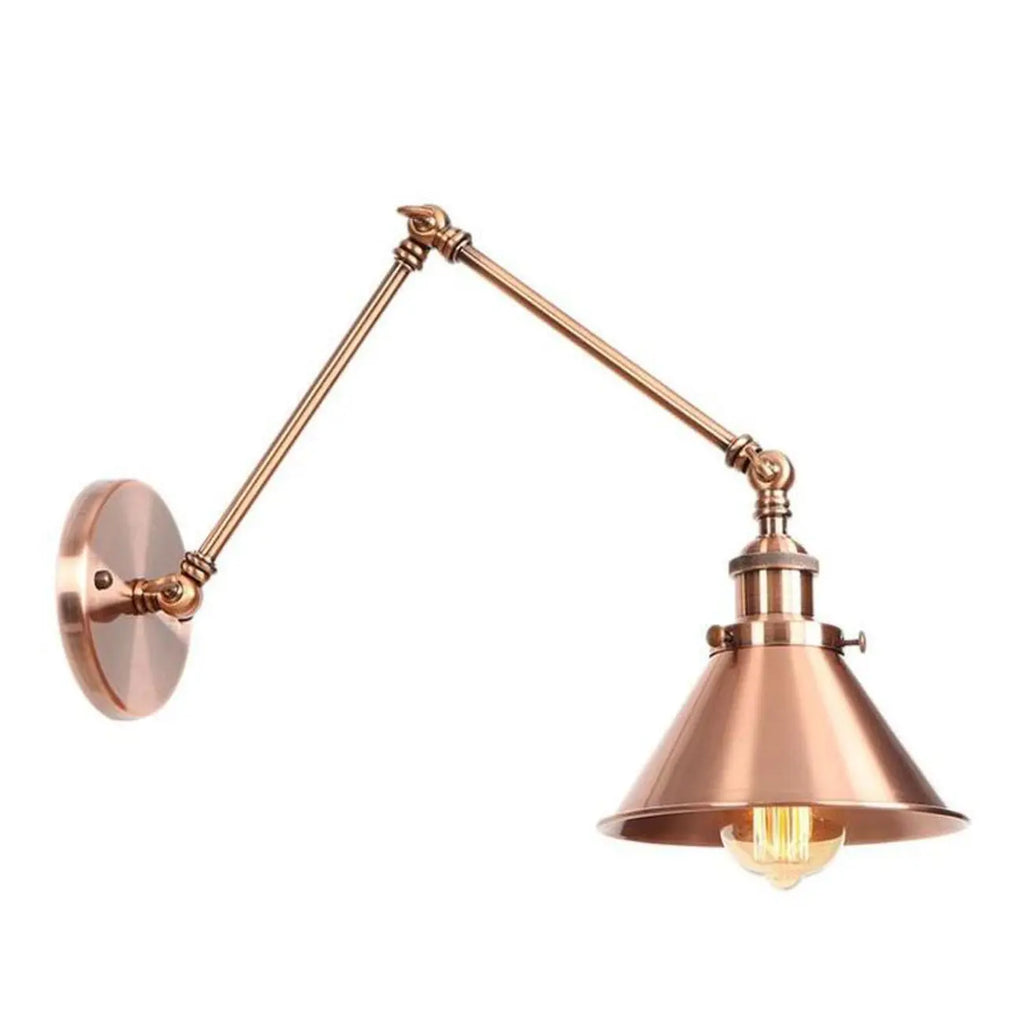 Lampada da parete regolabile in metallo retrò con braccio oscillante da 16 pollici