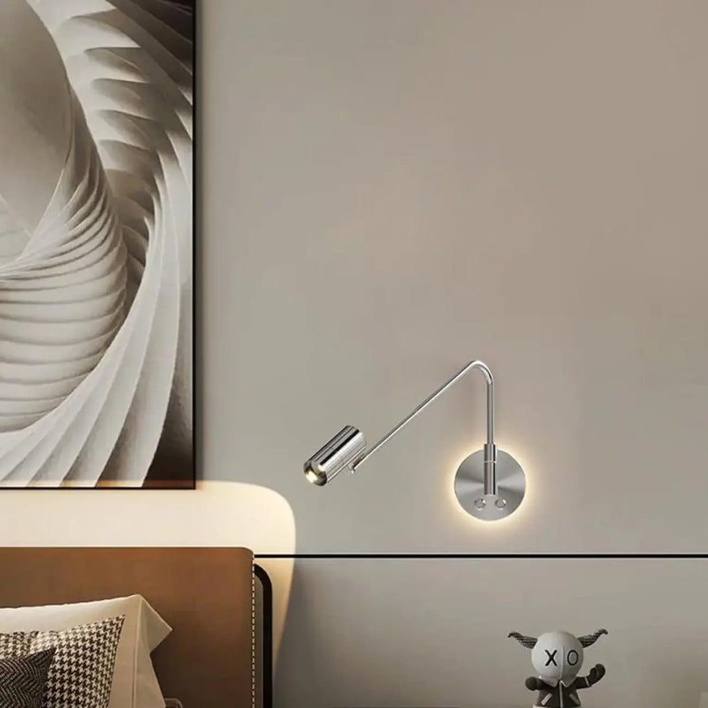 Lampe murale tactile à bras articulé et à intensité variable pour la lecture au chevet