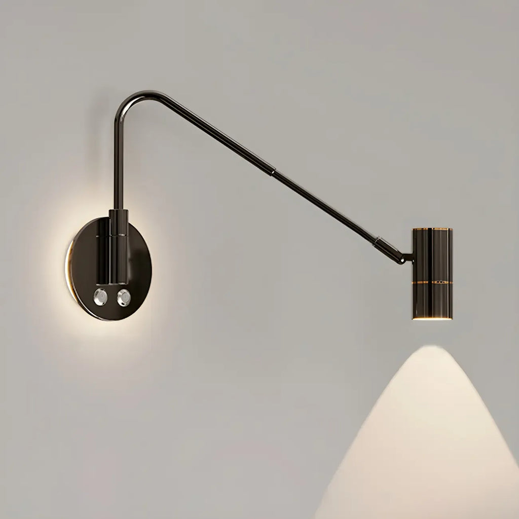 Lampe murale tactile à bras articulé et à intensité variable pour la lecture au chevet