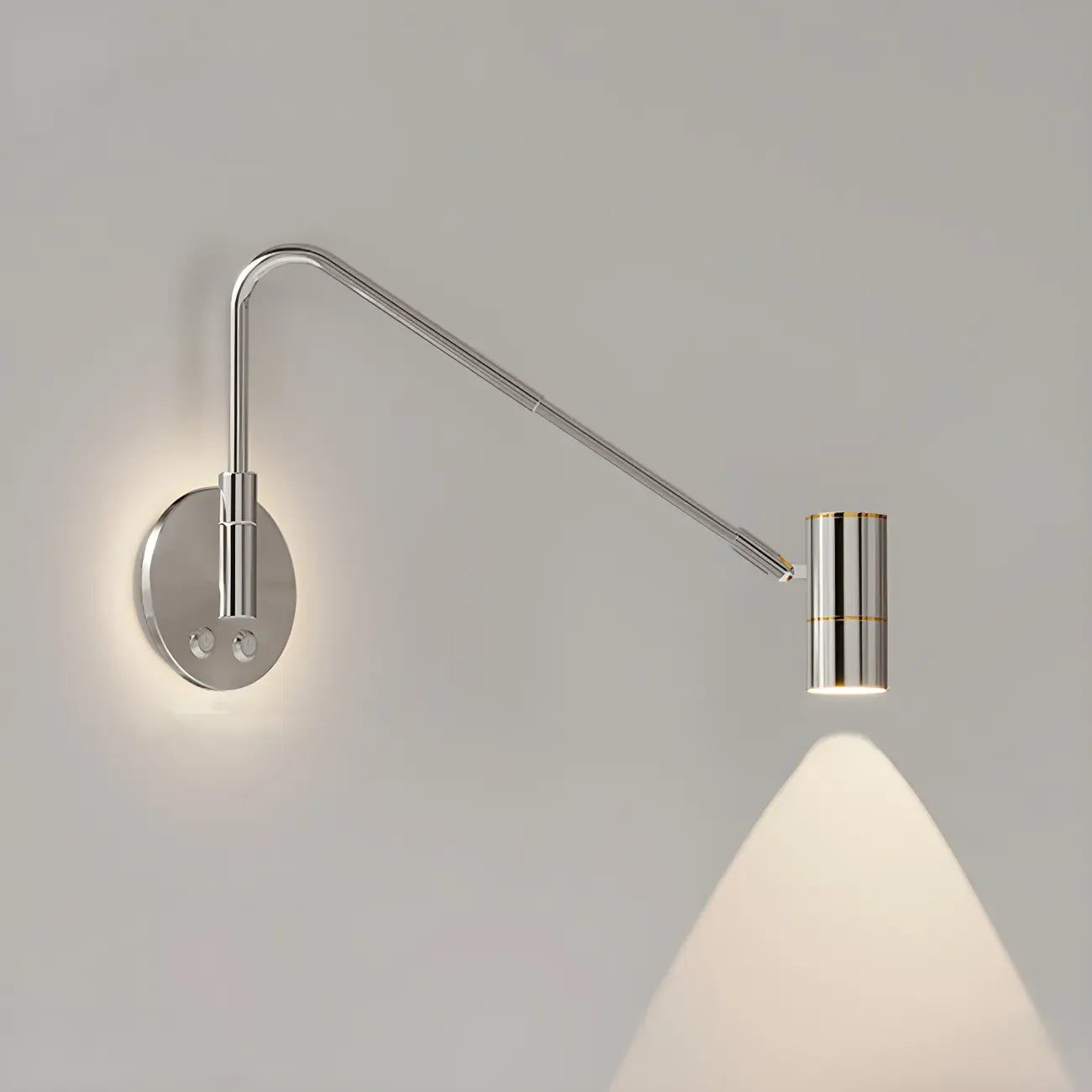 Lampe murale tactile à bras articulé et à intensité variable pour la lecture au chevet