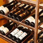 Étagère à vin industrielle en métal sur pied pour bouteilles et verres