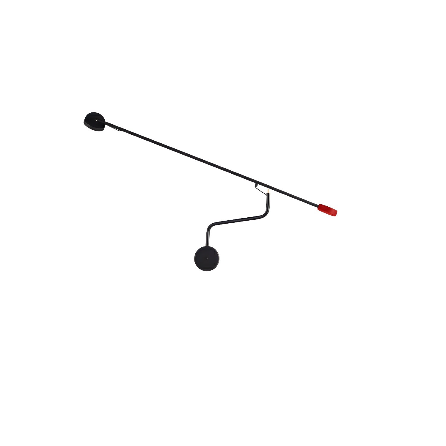 Applique murale minimaliste en métal noir à grand bras articulé réglable