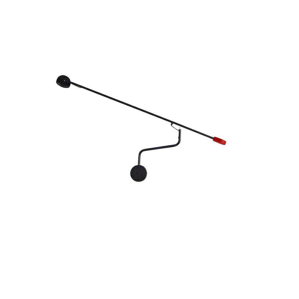 Applique murale minimaliste en métal noir à grand bras articulé réglable
