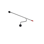 Applique murale minimaliste en métal noir à grand bras articulé réglable