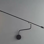 Applique murale minimaliste en métal noir à grand bras articulé réglable