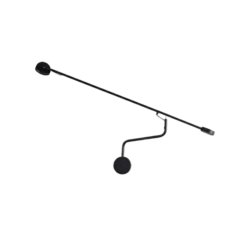 Applique murale minimaliste en métal noir à grand bras articulé réglable