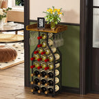 Présentoir moderne sur pied pour 19 bouteilles de vin et 9 verres
