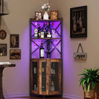 Armoire à vin d'angle suspendue avec éclairage LED et ventilateur indépendant en forme de