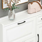 Armoire à chaussures étroite en bois blanc pour entrée