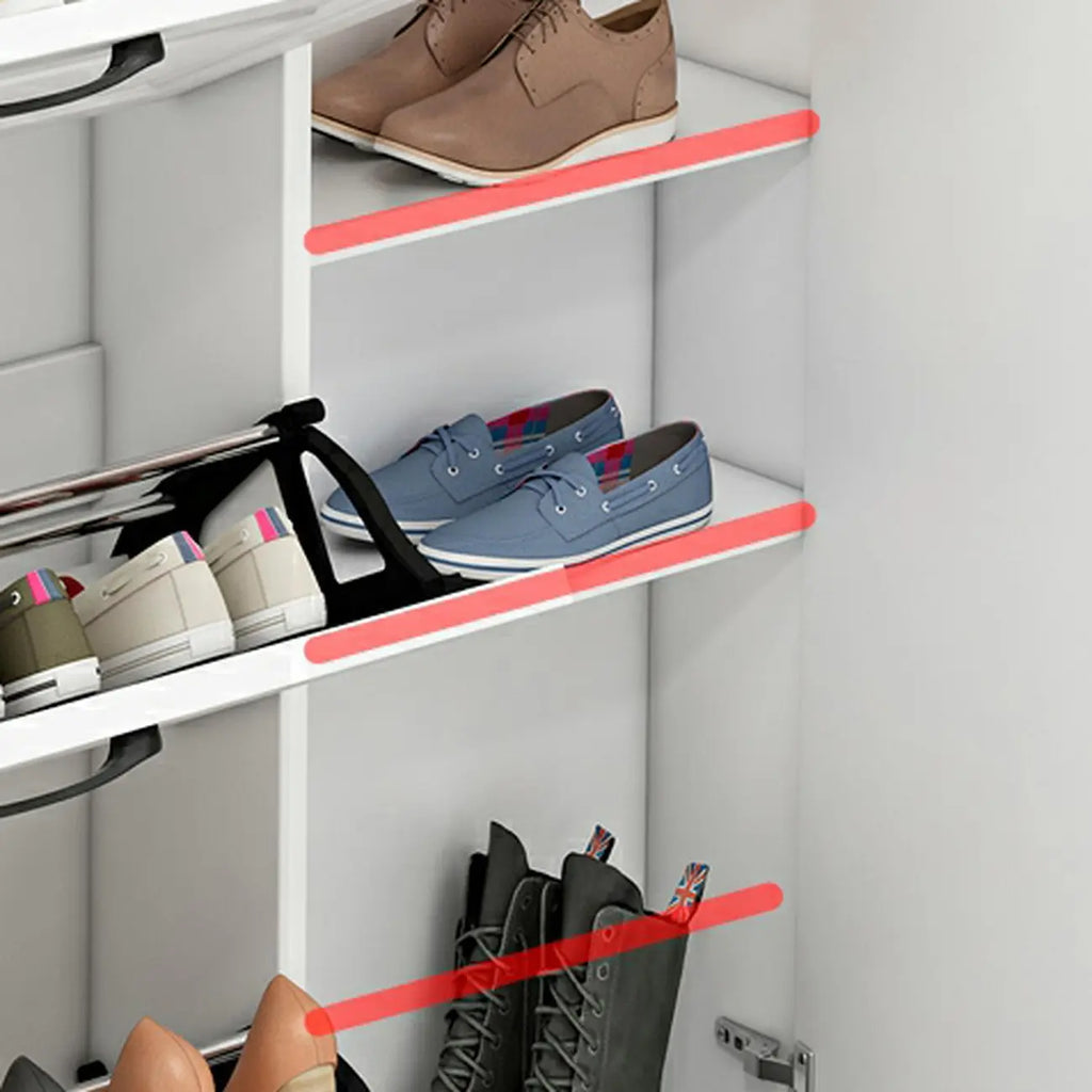 Armoire à chaussures étroite en bois blanc pour entrée