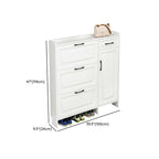 Armoire à chaussures étroite en bois blanc pour entrée
