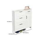 Armoire à chaussures étroite en bois blanc pour entrée