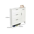 Armoire à chaussures étroite en bois blanc pour entrée