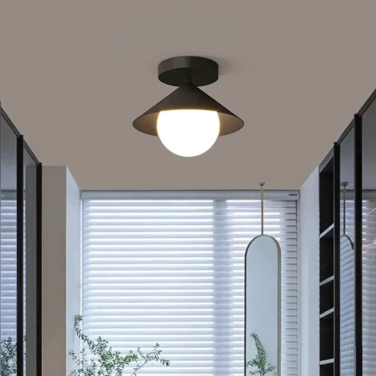 Plafonnier semi-encastré moderne en verre pour la décoration intérieure