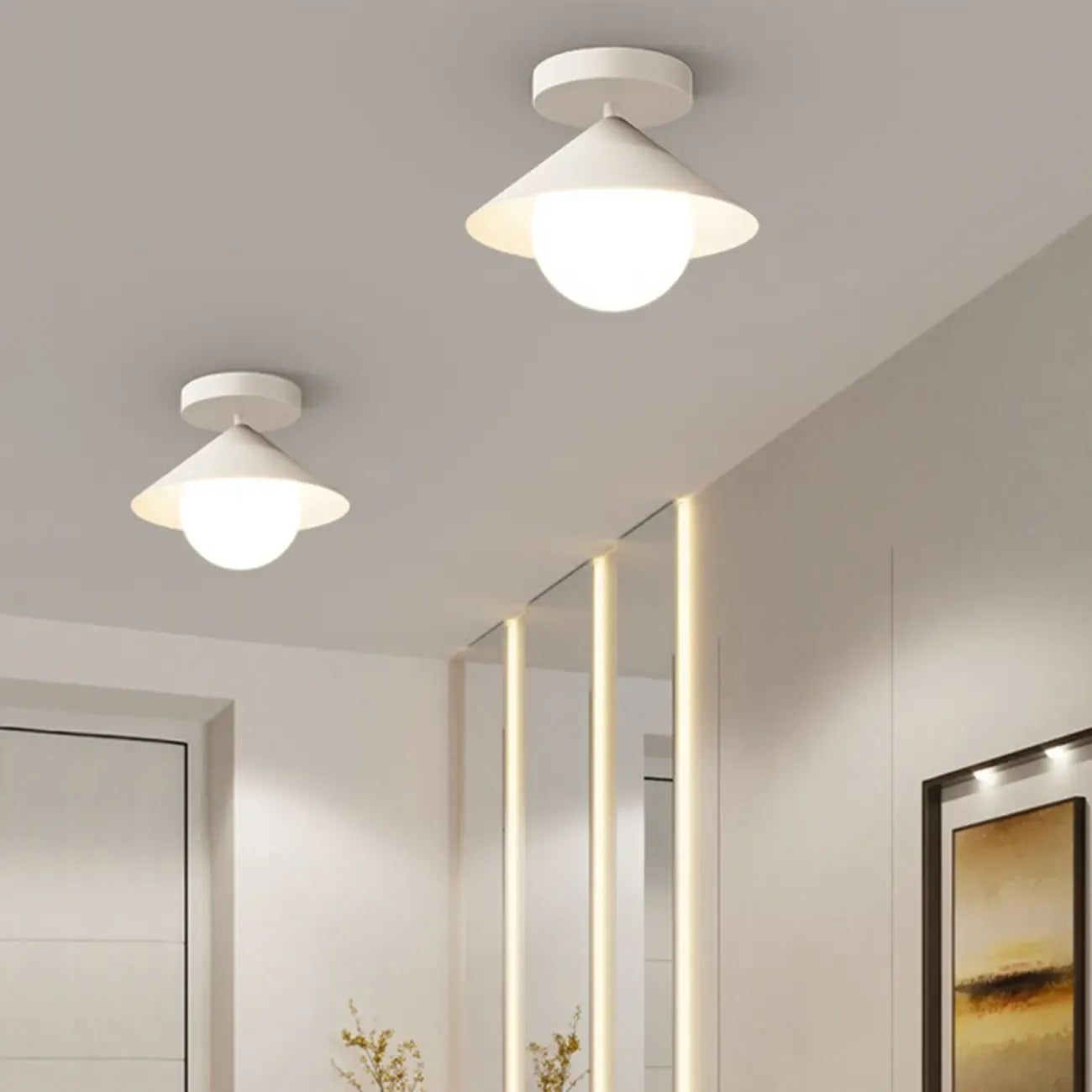 Plafonnier semi-encastré moderne en verre pour la décoration intérieure