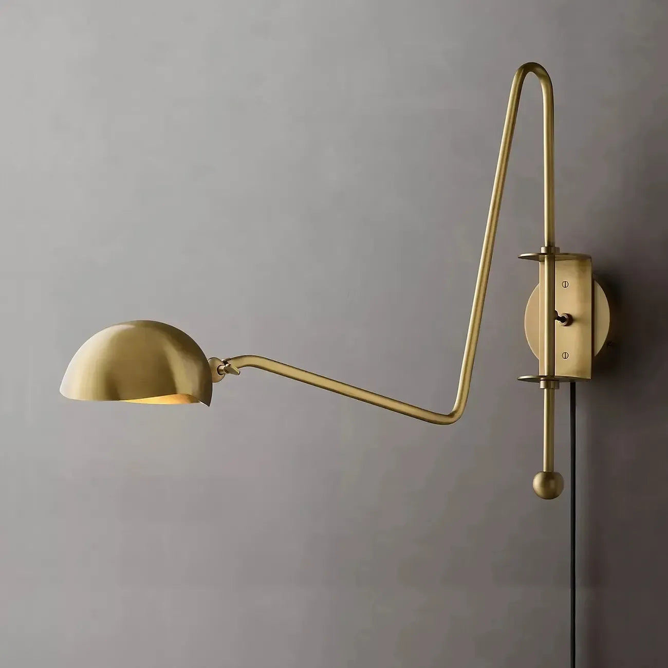 Applique murale à bras articulé avec abat-jour en cuivre à 1 lumière