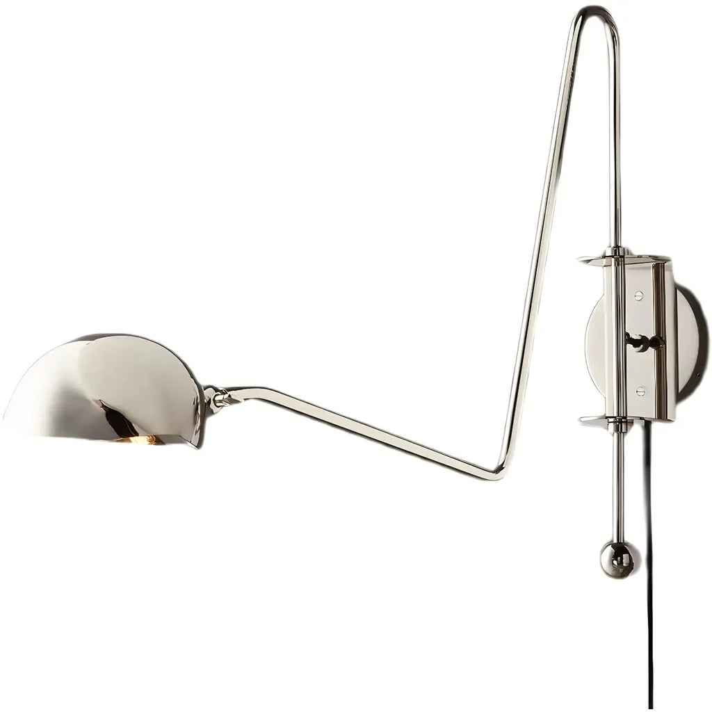 Applique murale à bras articulé avec abat-jour en cuivre à 1 lumière