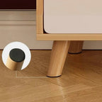 Mobile TV con cassetti portaoggetti aperti in legno naturale da 78,7" con gambe