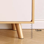Mobile TV con cassetti portaoggetti aperti in legno naturale da 78,7" con gambe