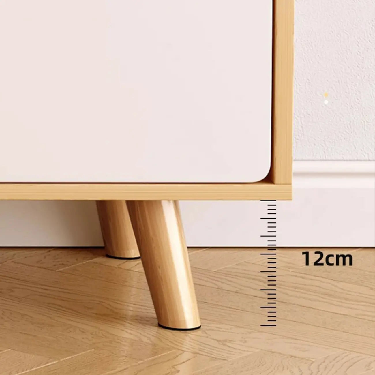 Mobile TV con cassetti portaoggetti aperti in legno naturale da 78,7" con gambe