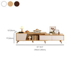Mobile TV con cassetti portaoggetti aperti in legno naturale da 78,7" con gambe