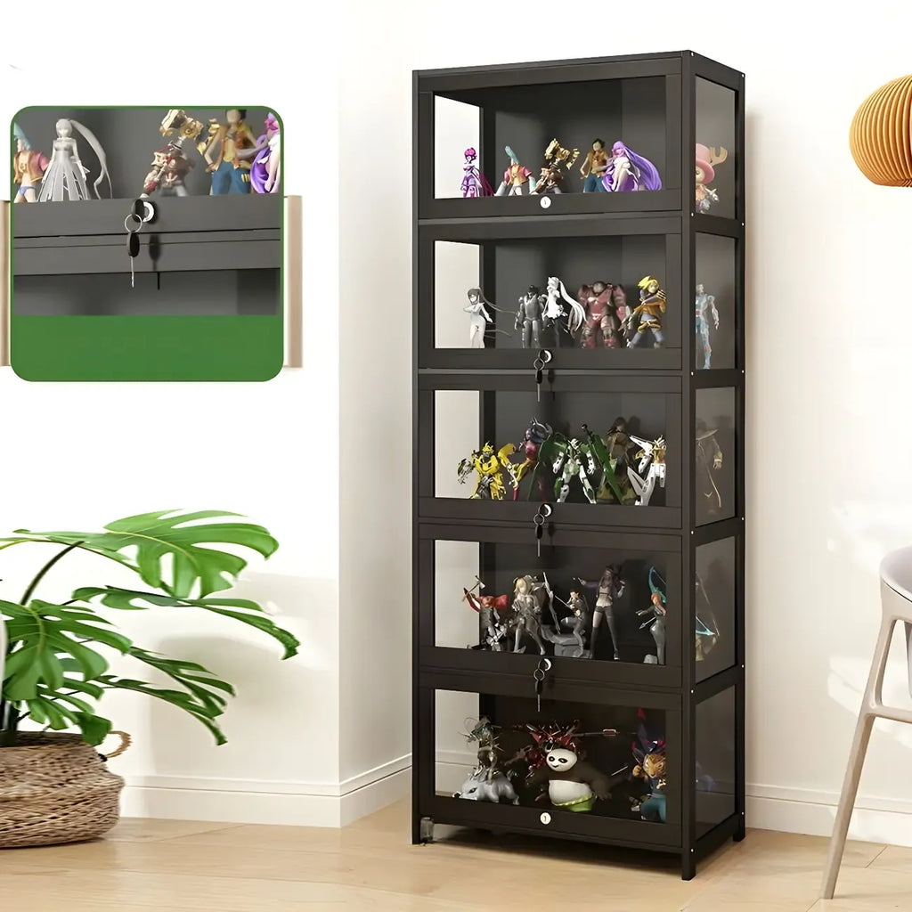 Vitrine contemporaine en acrylique et bois noir