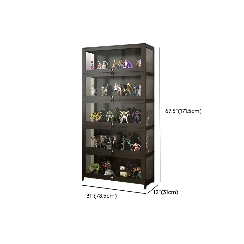 Vitrine contemporaine en acrylique et bois noir