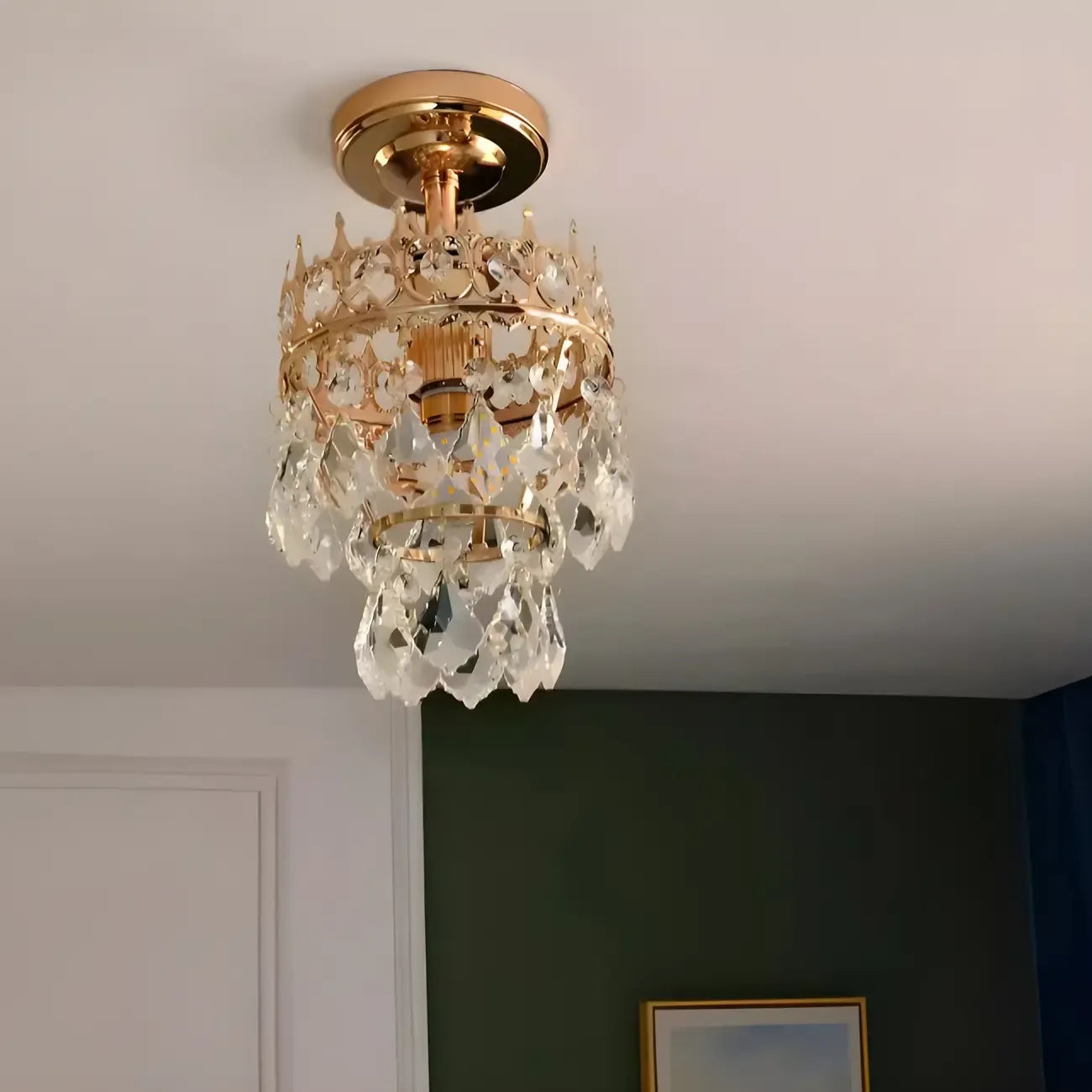 Plafonnier LED élégant semi-encastré pour salon