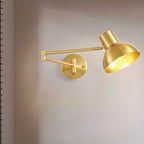 Applique murale moderne à bras articulé avec abat-jour hémisphérique en métal