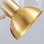 Applique murale moderne à bras articulé avec abat-jour hémisphérique en métal
