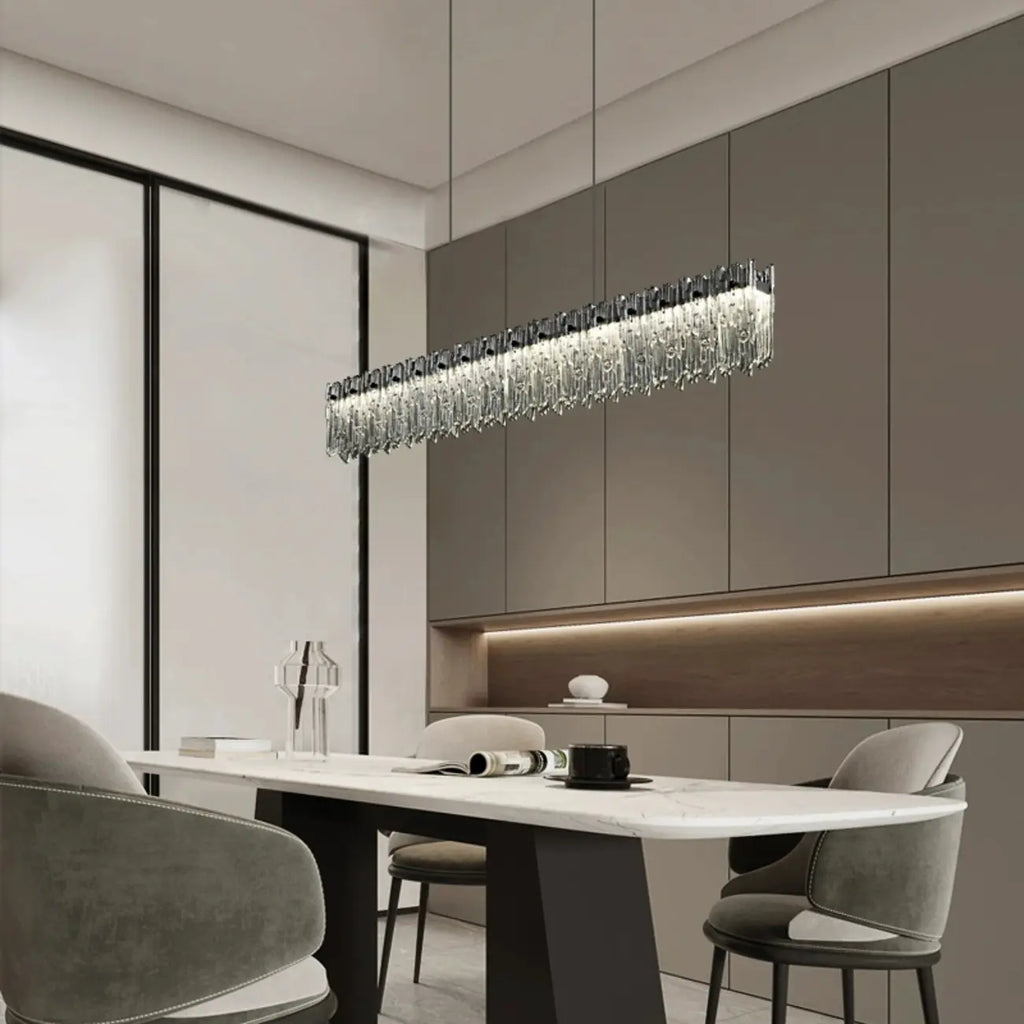 Suspension LED moderne en verre à 3 niveaux de gradation pour îlot de cuisine
