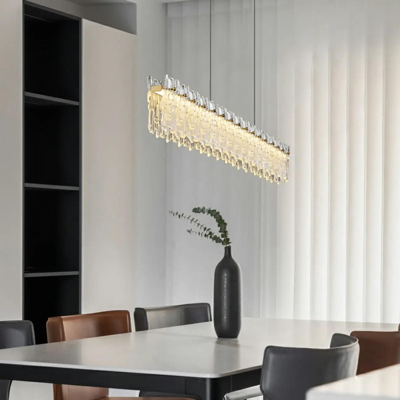 Suspension LED moderne en verre à 3 niveaux de gradation pour îlot de cuisine