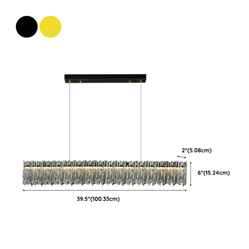 Suspension LED moderne en verre à 3 niveaux de gradation pour îlot de cuisine