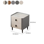 Table de chevet moderne en cuir et pierre avec plateau à 2 tiroirs
