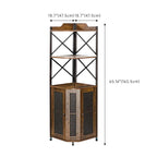Armoire à vin d'angle suspendue avec éclairage LED et ventilateur indépendant en forme de