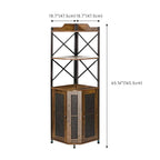 Armoire à vin d'angle suspendue avec éclairage LED et ventilateur indépendant en forme de