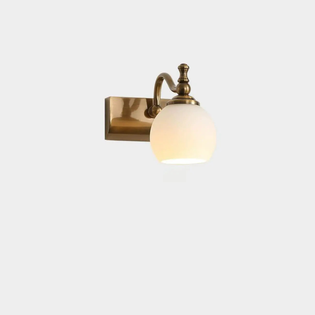 Applique murale élégante dorée pour salle de bain, abat-jour en verre dépoli à motif floral