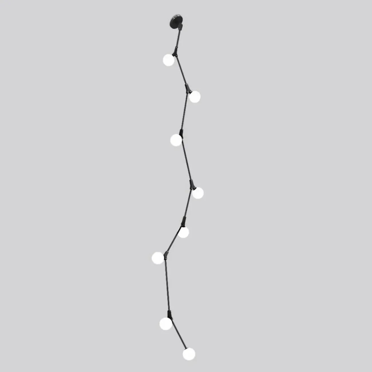 Lustre moderne doré à branches, globe en verre et tige de suspension pour escalier