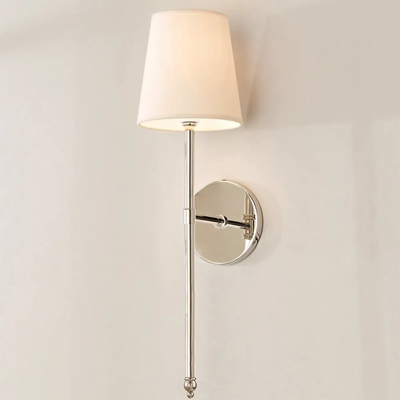 Applique murale cylindrique à DEL avec abat-jour en tissu pour usage résidentiel