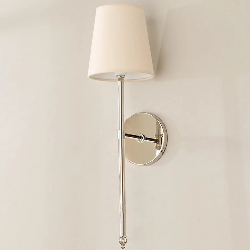 Applique murale cylindrique à DEL avec abat-jour en tissu pour usage résidentiel