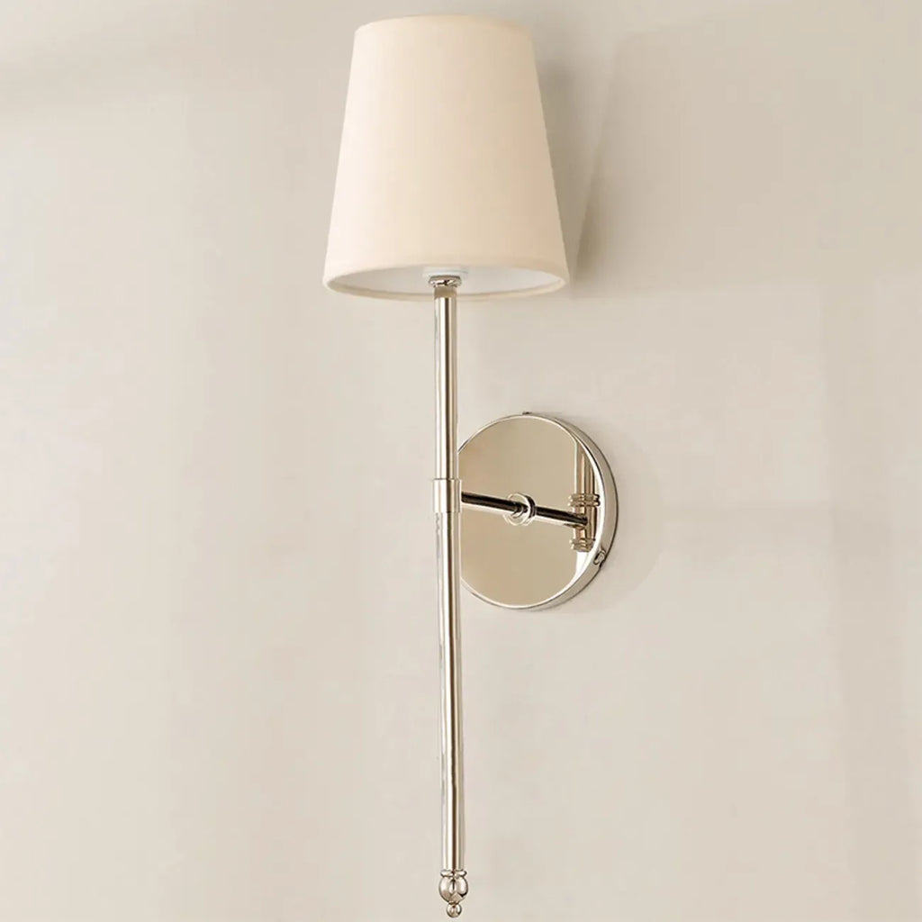 Applique murale cylindrique à DEL avec abat-jour en tissu pour usage résidentiel