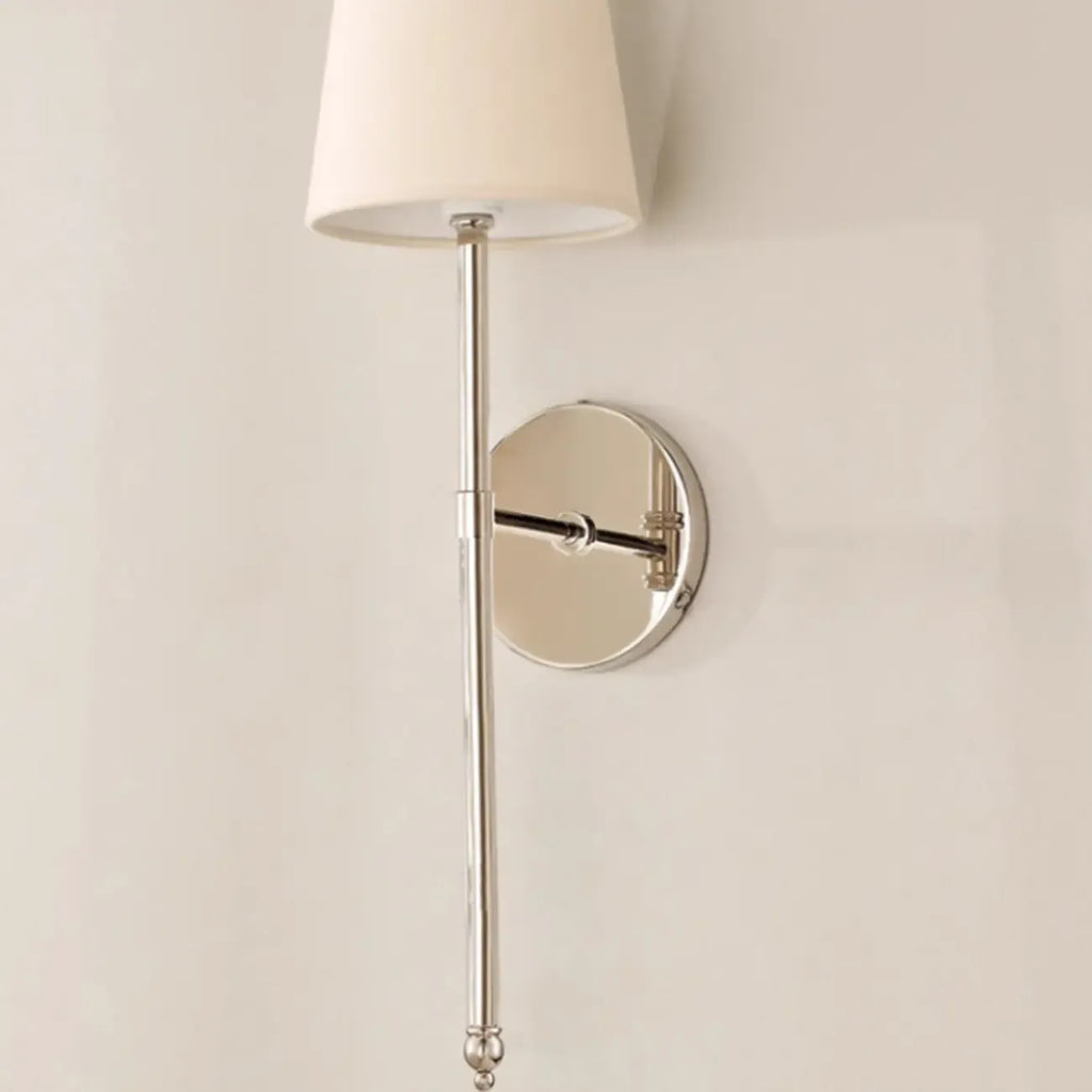Applique murale cylindrique à DEL avec abat-jour en tissu pour usage résidentiel