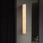Applique murale moderne géométrique en marbre avec 3 LED à intensité variable pour salon