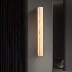 Applique murale moderne géométrique en marbre avec 3 LED à intensité variable pour salon