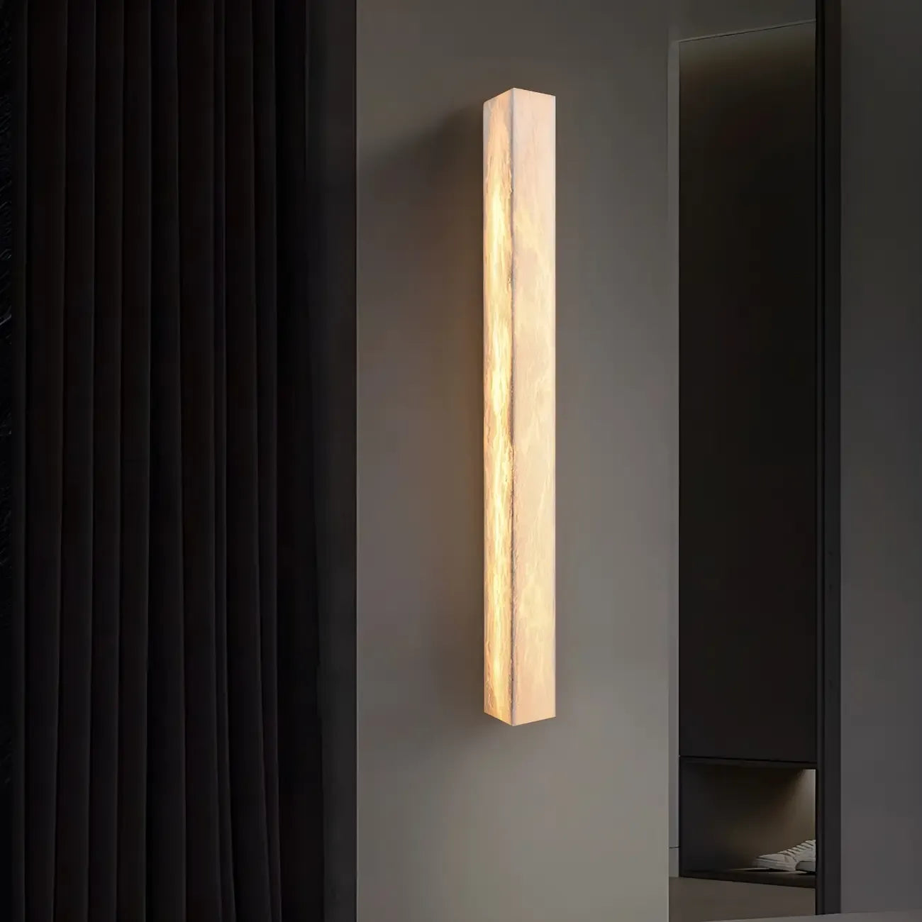 Applique murale moderne géométrique en marbre avec 3 LED à intensité variable pour salon