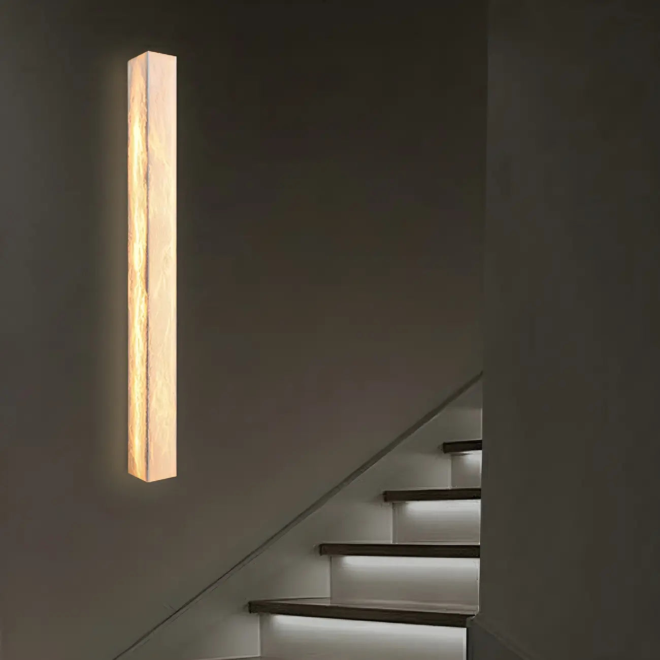 Applique murale moderne géométrique en marbre avec 3 LED à intensité variable pour salon