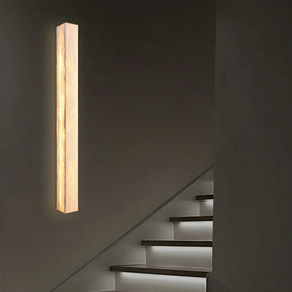 Applique murale moderne géométrique en marbre avec 3 LED à intensité variable pour salon