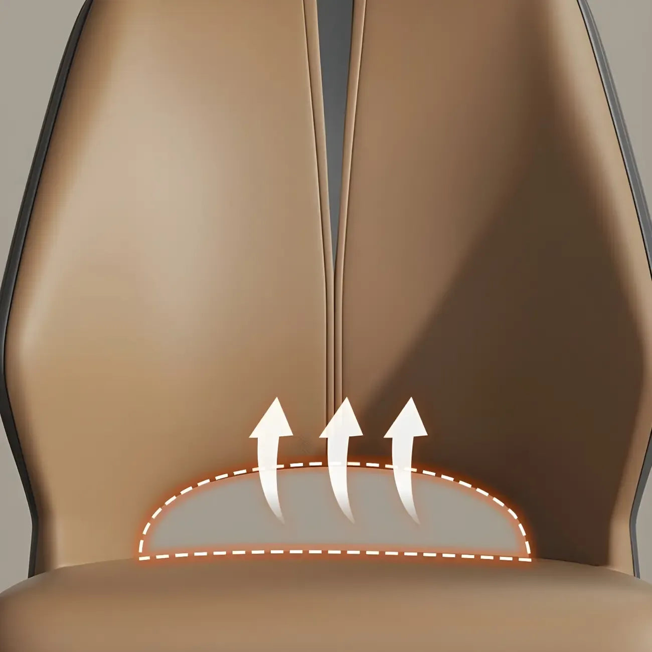 Chaise de salle à manger d'appoint marron à dossier incurvé en similicuir.